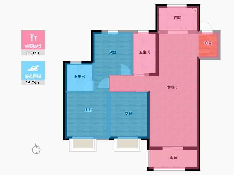 甘肃省-兰州市-华润置地未来城市-80.60-户型库-动静分区