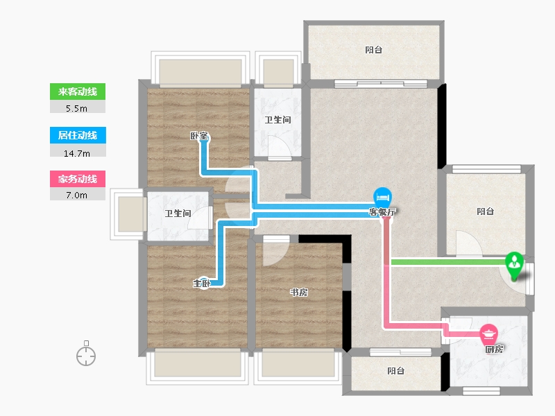 广东省-江门市-君豪国际-86.59-户型库-动静线