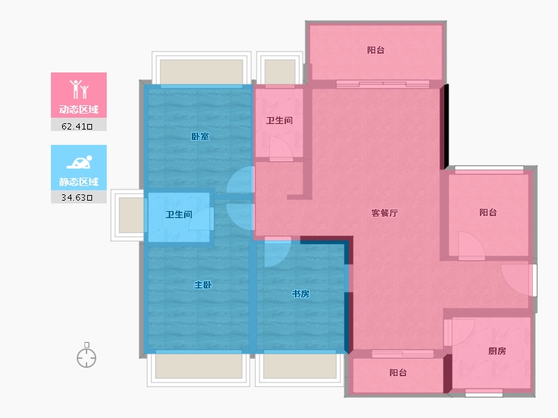 广东省-江门市-君豪国际-86.59-户型库-动静分区