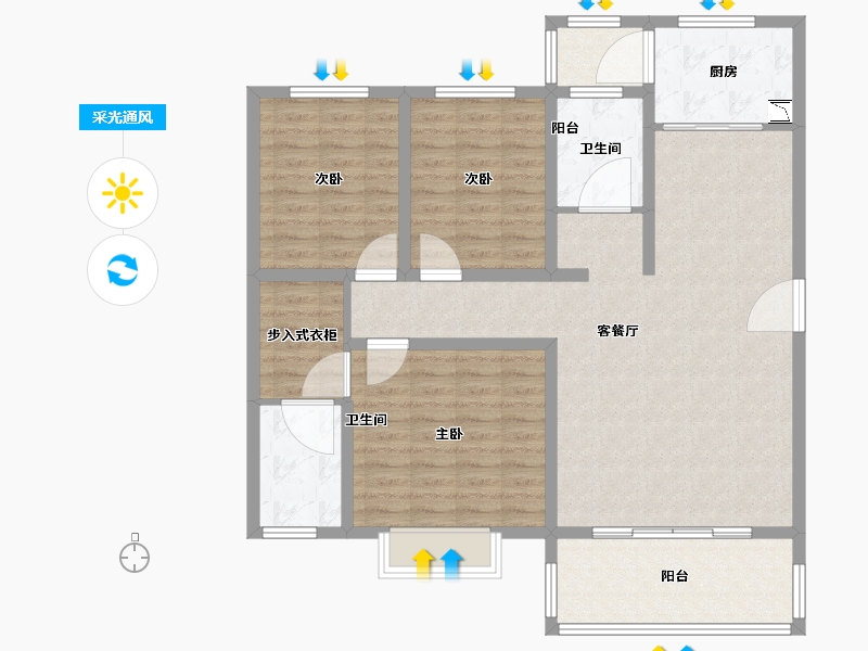 河南省-信阳市-潢淮大厦-112.80-户型库-采光通风