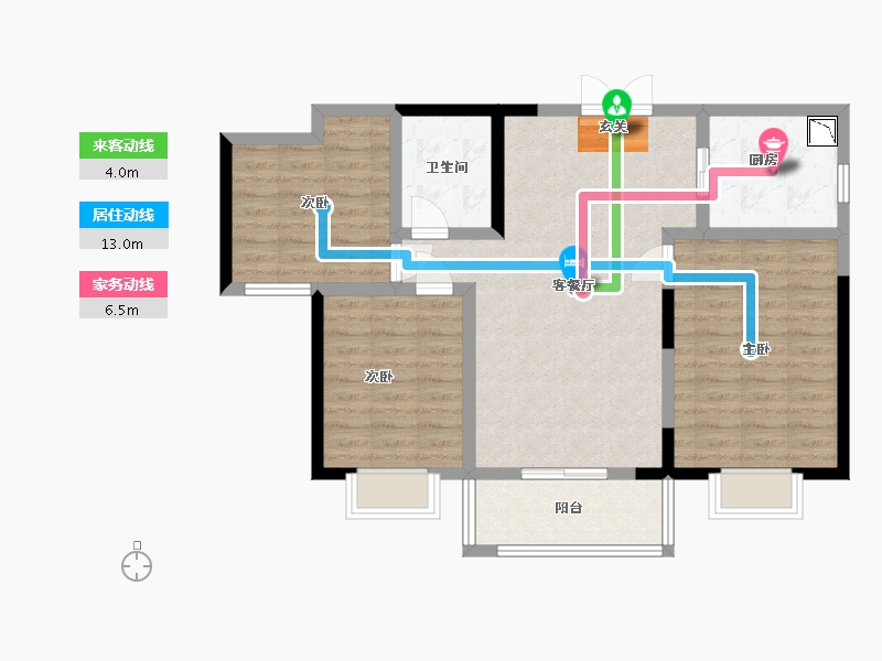 甘肃省-兰州市-城乡居壹号苑-86.40-户型库-动静线