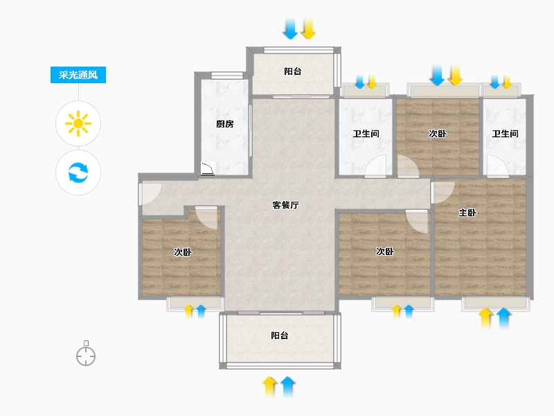 广东省-广州市-越秀保利爱特城-100.00-户型库-采光通风