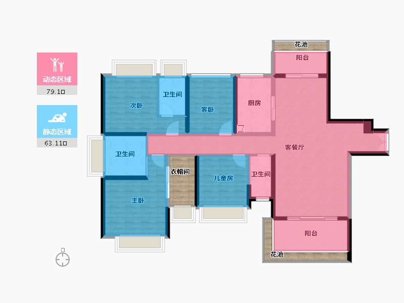 广东省-江门市-海悦天铸-137.10-户型库-动静分区