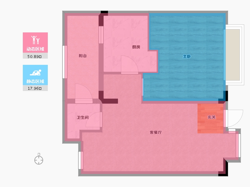 重庆-重庆市-仙女山归原小镇-61.59-户型库-动静分区