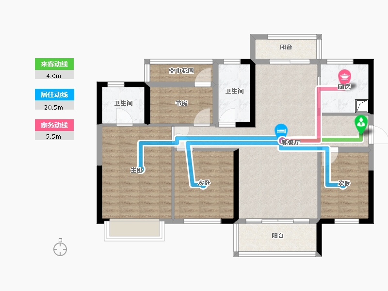 湖南省-长沙市-保利香槟国际-96.62-户型库-动静线