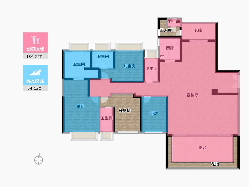 广东省-江门市-海悦天铸-205.77-户型库-动静分区