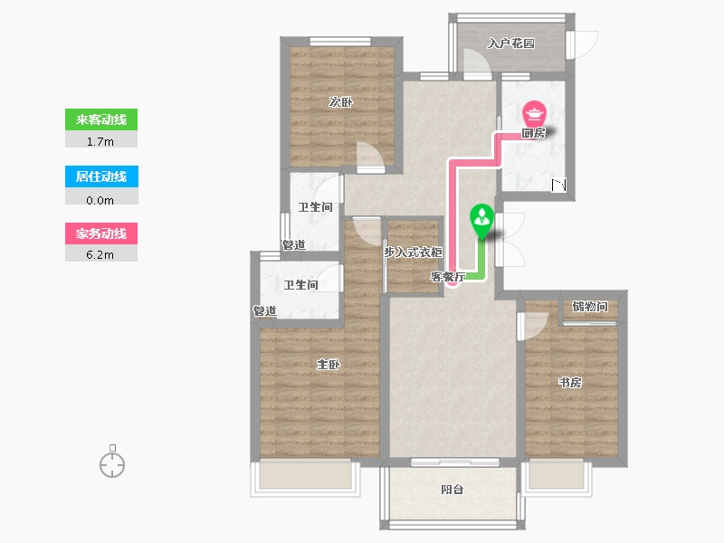 河南省-郑州市-碧源郑北瑞园-94.40-户型库-动静线