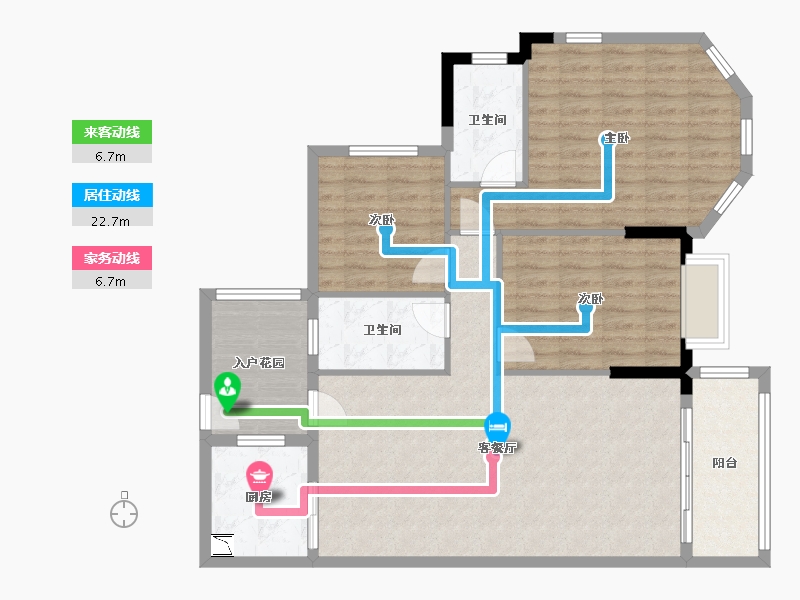 广东省-佛山市-新君汇花地湾-105.98-户型库-动静线