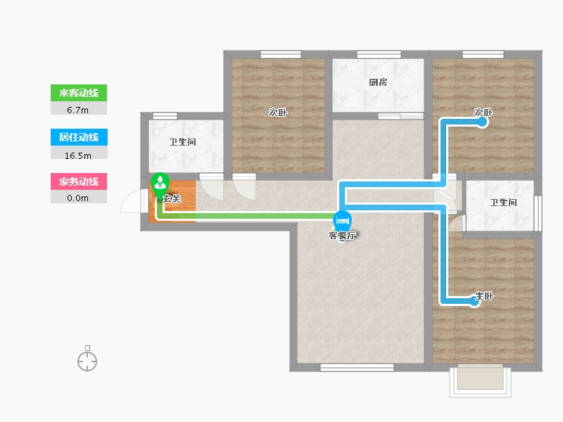 甘肃省-兰州市-新区璀璨时代-88.80-户型库-动静线