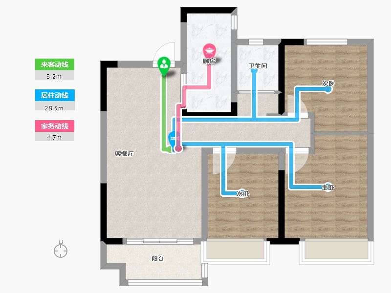 河南省-信阳市-新县碧桂园-83.99-户型库-动静线