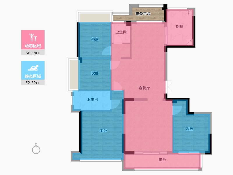 浙江省-台州市-锦溪苑-110.74-户型库-动静分区