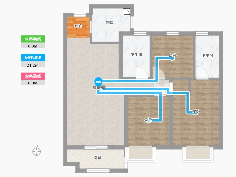 甘肃省-兰州市-兰州万达城-75.36-户型库-动静线