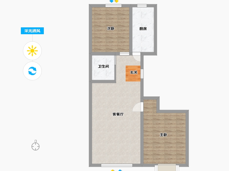 甘肃省-兰州市-新区璀璨时代-70.40-户型库-采光通风