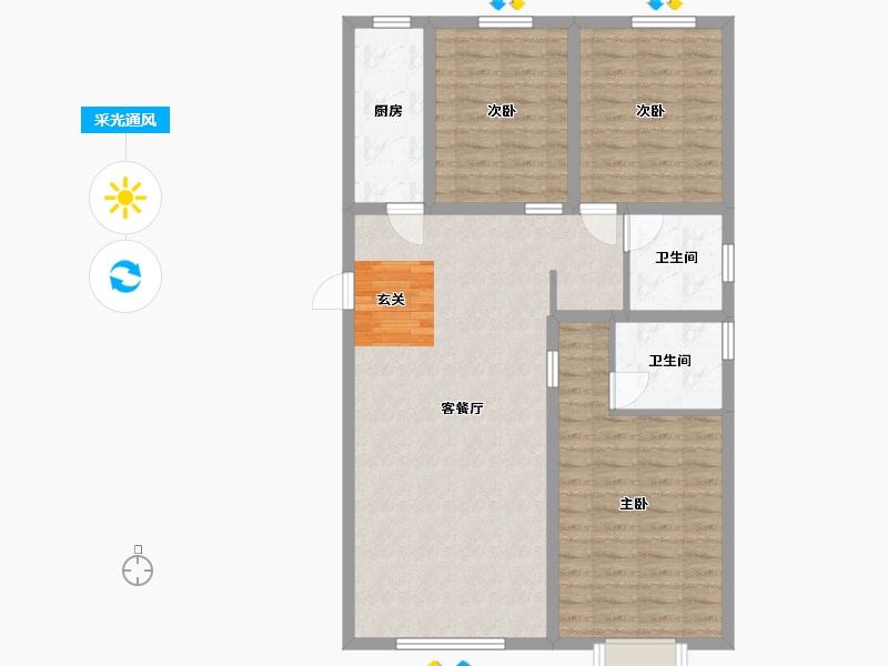 甘肃省-兰州市-新区璀璨时代-96.01-户型库-采光通风