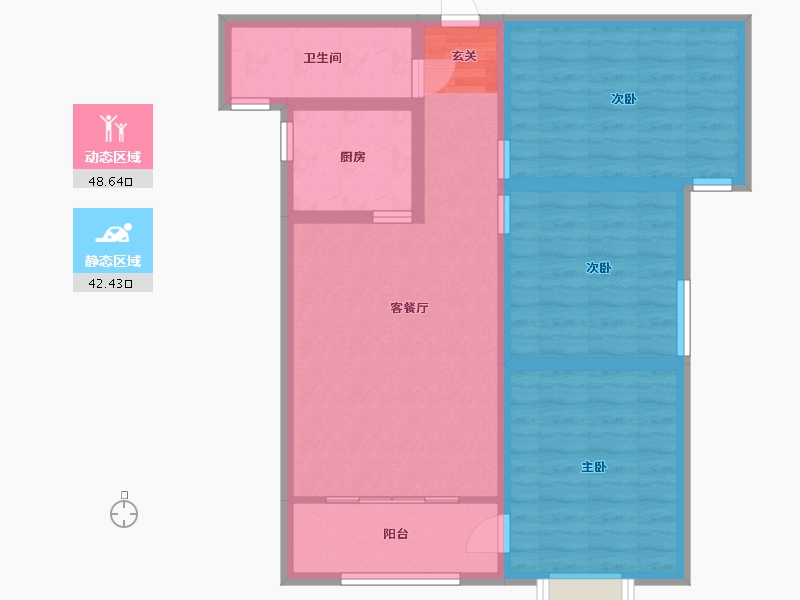 甘肃省-兰州市-新区璀璨时代-80.80-户型库-动静分区