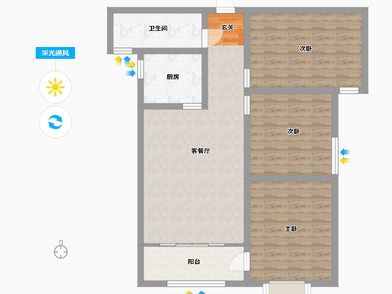 甘肃省-兰州市-新区璀璨时代-80.80-户型库-采光通风