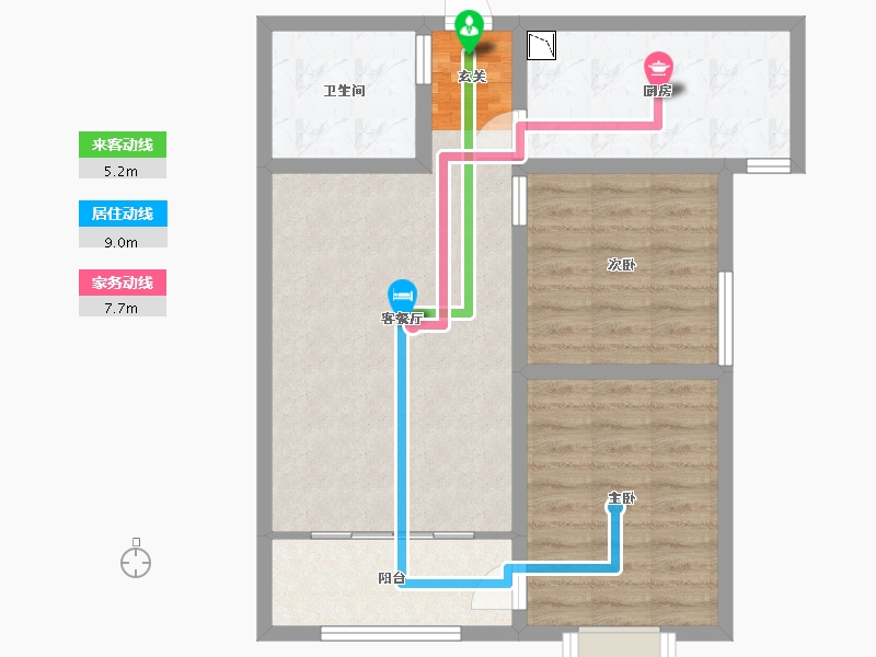 甘肃省-兰州市-新区璀璨时代-68.74-户型库-动静线