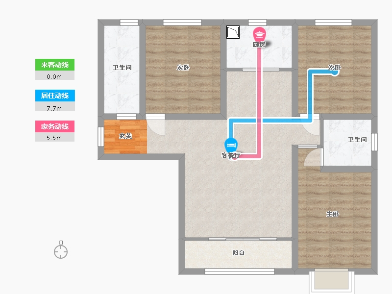 甘肃省-兰州市-新区璀璨时代-87.20-户型库-动静线