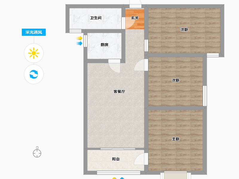 甘肃省-兰州市-新区璀璨时代-80.80-户型库-采光通风