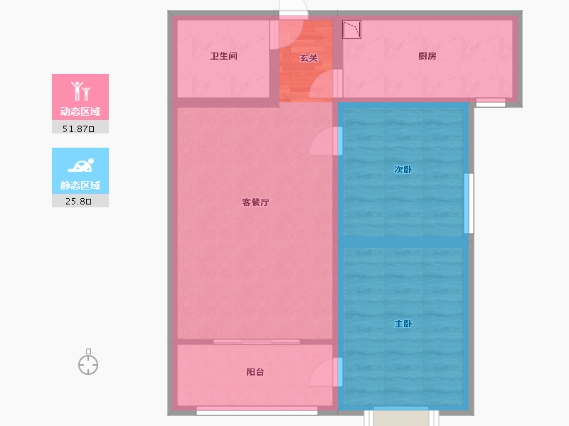 甘肃省-兰州市-新区璀璨时代-68.80-户型库-动静分区