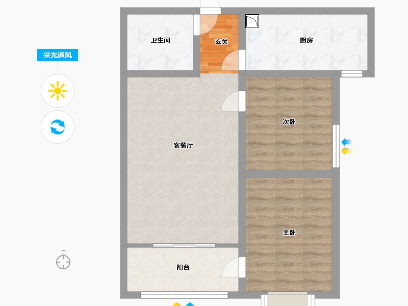 甘肃省-兰州市-新区璀璨时代-68.80-户型库-采光通风