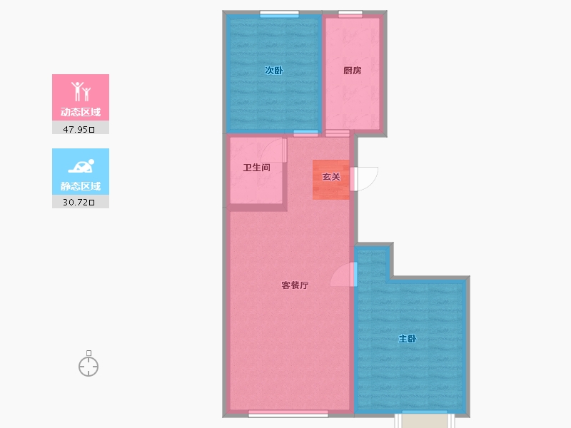 甘肃省-兰州市-新区璀璨时代-70.39-户型库-动静分区