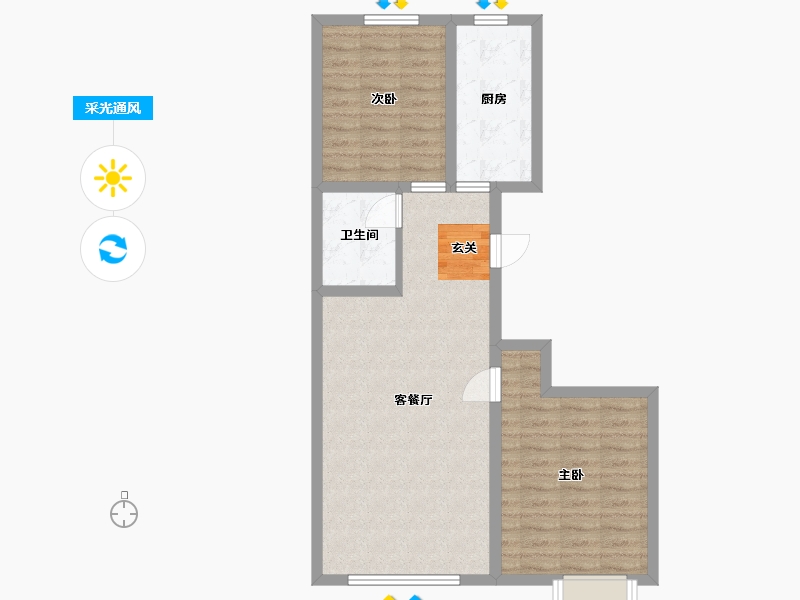 甘肃省-兰州市-新区璀璨时代-70.39-户型库-采光通风