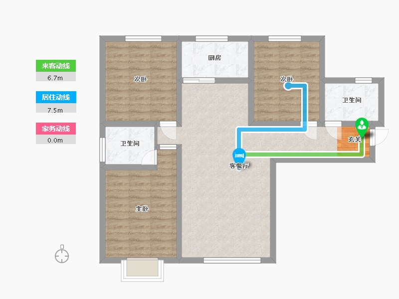 甘肃省-兰州市-新区璀璨时代-88.00-户型库-动静线