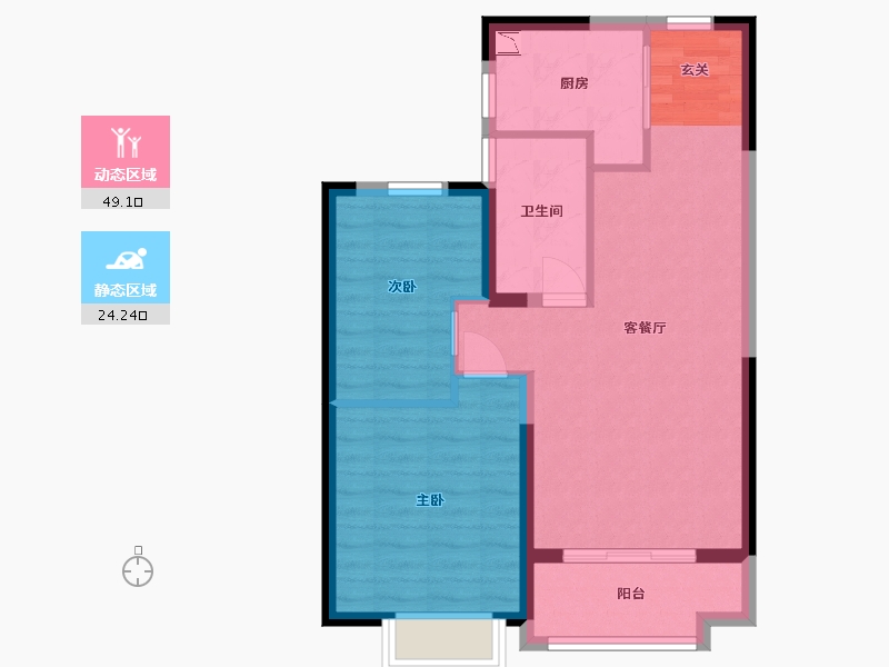 天津-天津市-碧桂园中心-65.60-户型库-动静分区