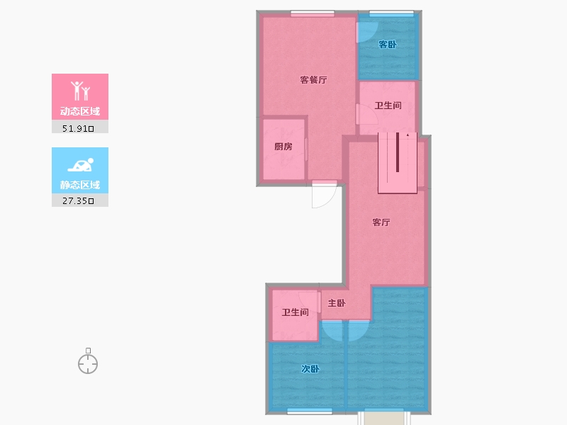 黑龙江省-哈尔滨市-汇宏时代广场-70.37-户型库-动静分区