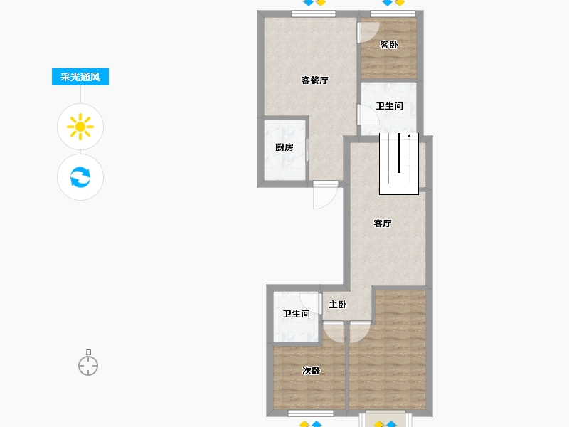 黑龙江省-哈尔滨市-汇宏时代广场-70.37-户型库-采光通风