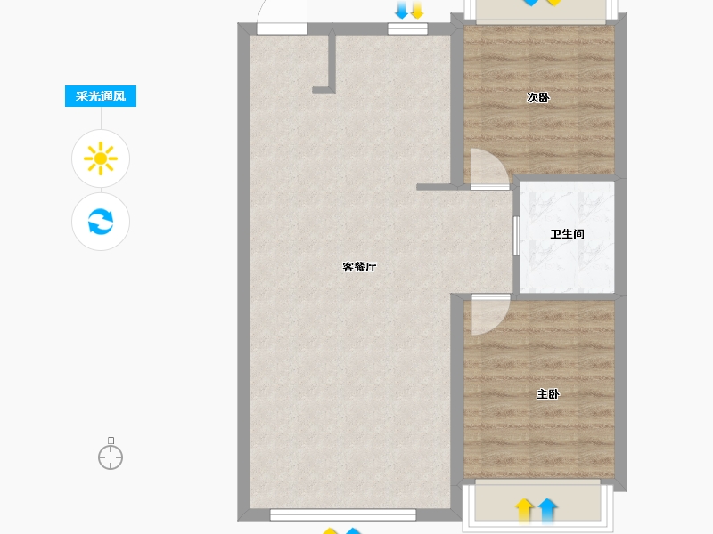 黑龙江省-哈尔滨市-汇宏时代广场-66.65-户型库-采光通风