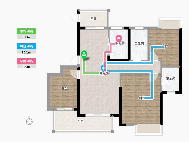 湖北省-宜昌市-四季港湾-90.67-户型库-动静线