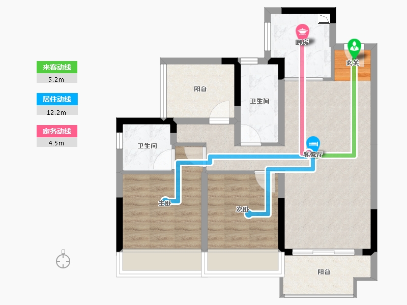 广东省-惠州市-后浪悦府-71.67-户型库-动静线