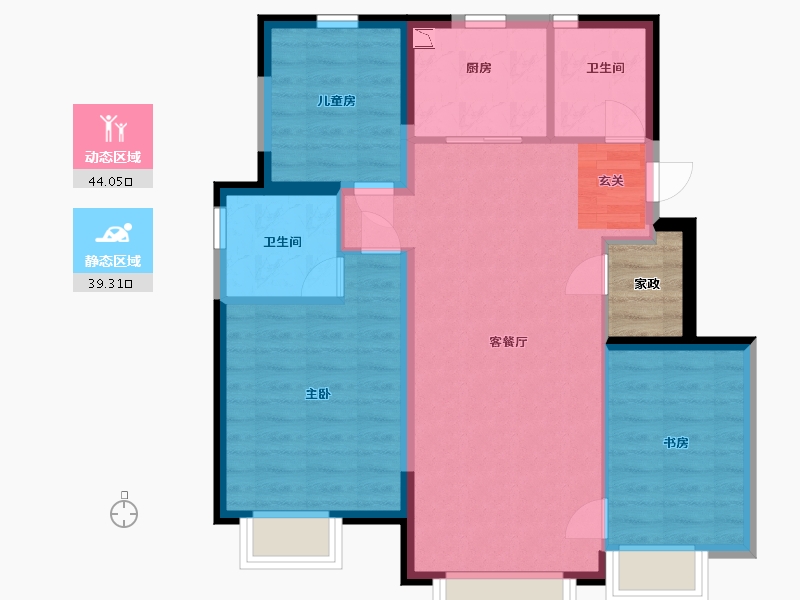 天津-天津市-当代公园阅ΜΟΜΛ-77.60-户型库-动静分区