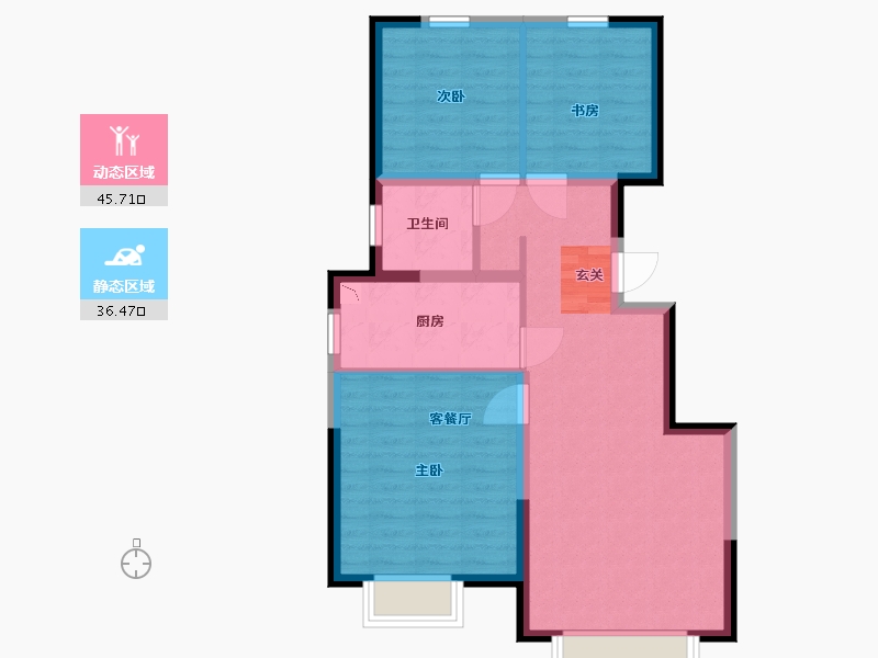 天津-天津市-当代公园阅ΜΟΜΛ-73.60-户型库-动静分区