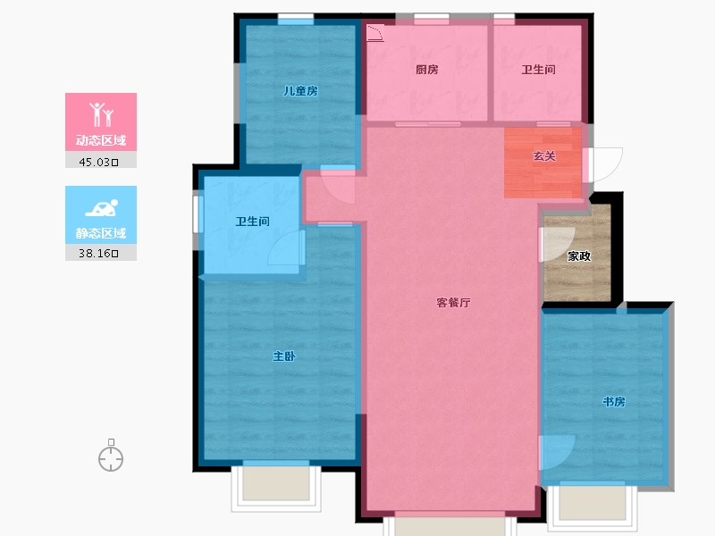 天津-天津市-当代公园阅ΜΟΜΛ-77.48-户型库-动静分区