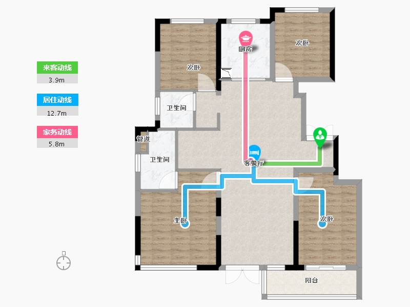 河南省-郑州市-永威望湖郡-113.60-户型库-动静线