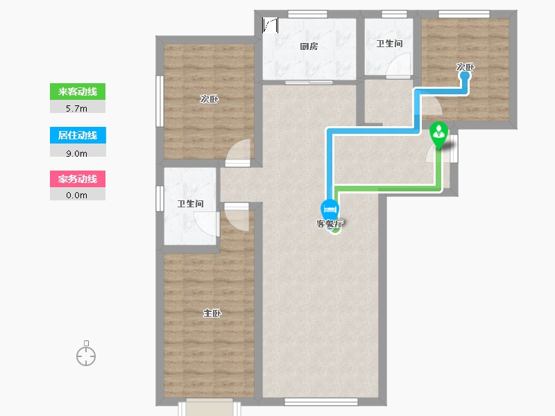 河北省-唐山市-璟樾府-90.81-户型库-动静线