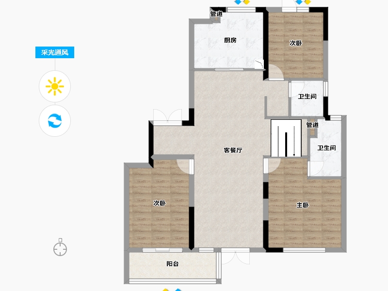 河南省-郑州市-永威望湖郡-104.81-户型库-采光通风