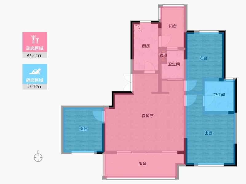 河南省-郑州市-永威望湖郡-96.80-户型库-动静分区