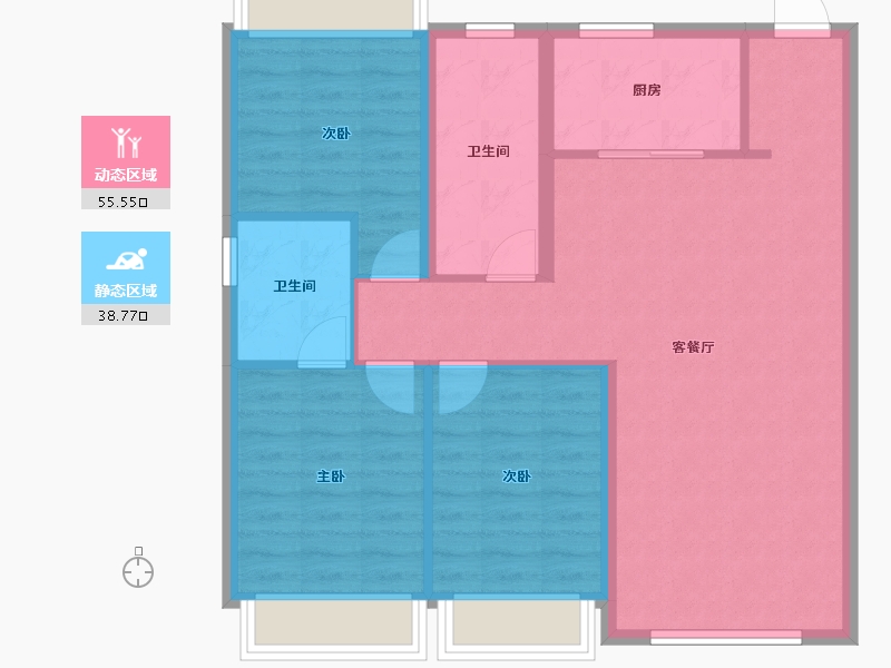 黑龙江省-哈尔滨市-汇宏时代广场-85.16-户型库-动静分区