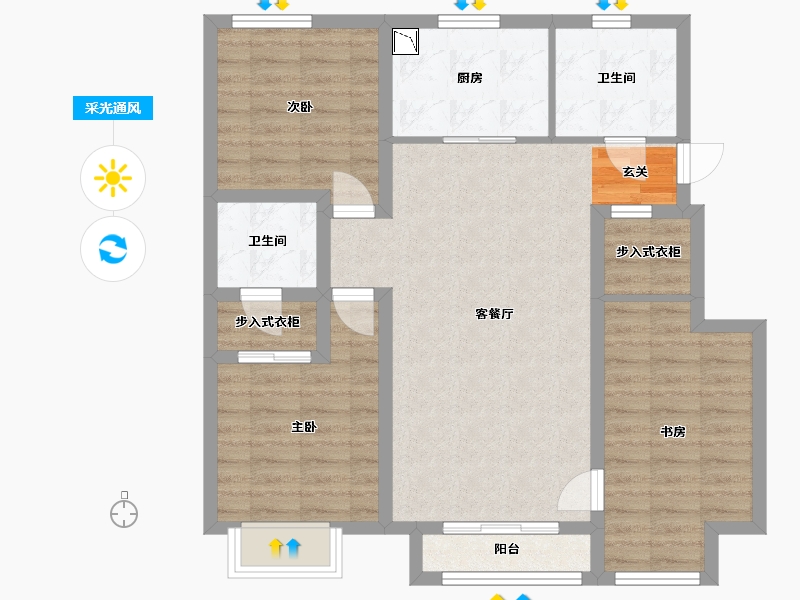 天津-天津市-旭辉六和茗著-88.00-户型库-采光通风