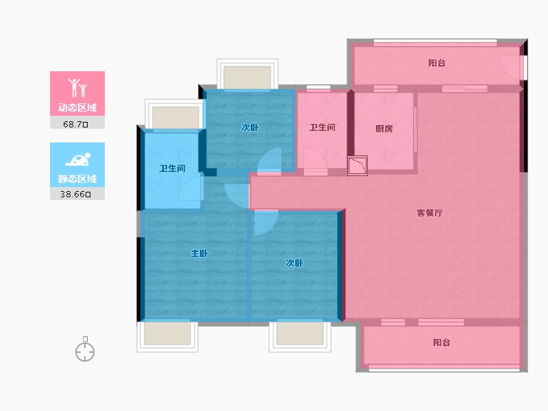 湖南省-株洲市-景业山湖湾-95.95-户型库-动静分区