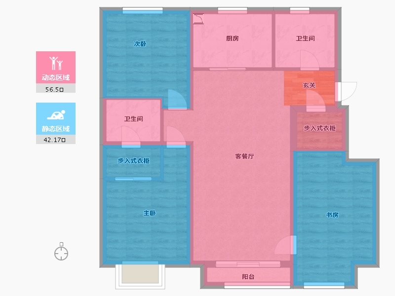 天津-天津市-旭辉六和茗著-88.00-户型库-动静分区