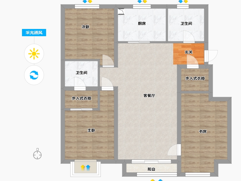 天津-天津市-旭辉六和茗著-88.00-户型库-采光通风