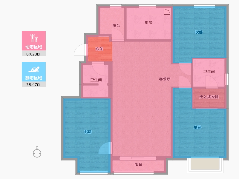 天津-天津市-旭辉六和茗著-88.00-户型库-动静分区