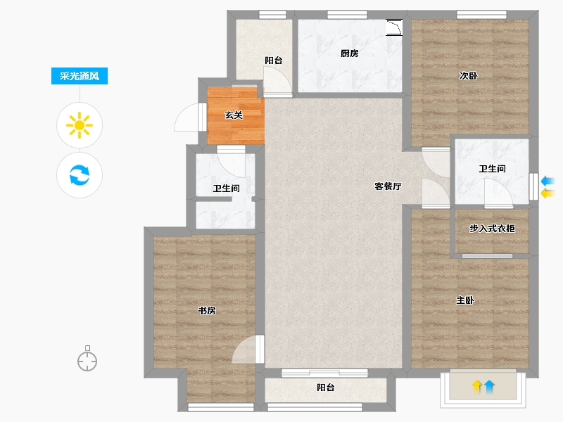 天津-天津市-旭辉六和茗著-88.00-户型库-采光通风