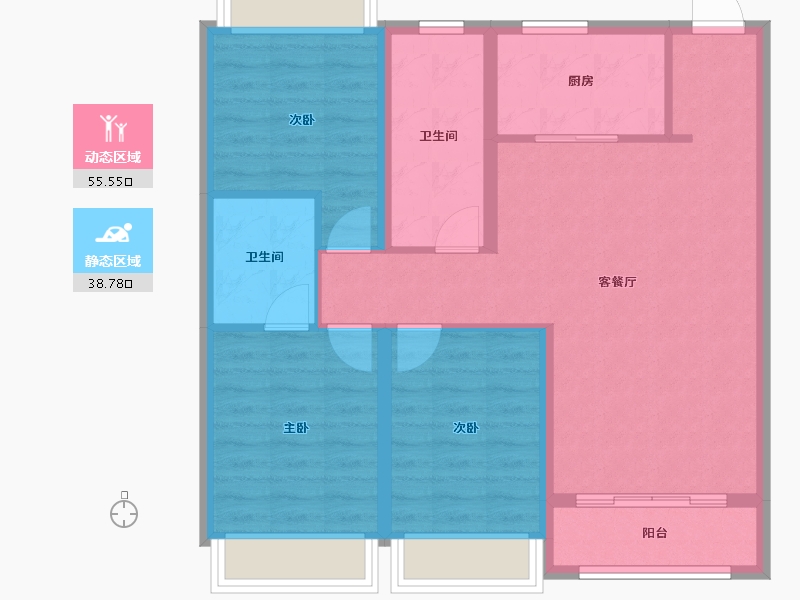 黑龙江省-哈尔滨市-汇宏时代广场-84.48-户型库-动静分区