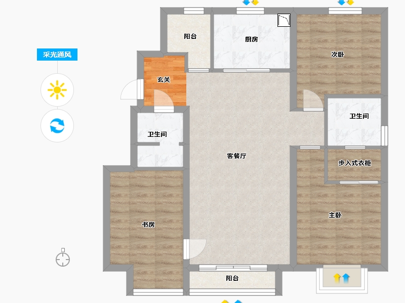 天津-天津市-旭辉六和茗著-88.00-户型库-采光通风